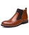 Men's brown retro brogue slip on dress shoe boot 01