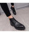 Men's black side zip plain leather derby dress shoe boot 06