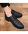 Men's black brogue leather derby dress shoe 06