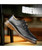 Men's black microfiber leather derby dress shoe round toe 13