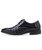 Men's black stripe texture leather derby dress shoe 18