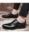 Men's black urban leather derby dress shoe point toe 11