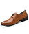 Men's brown urban leather derby dress shoe point toe 01