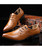 Men's brown urban leather derby dress shoe point toe 13