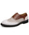 Men's white brown retro brogue oxford leather dress shoe 01