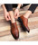 Men's brown retro brogue oxford leather dress shoe 09