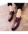 Men's red crocodile skin pattern leather derby dress shoe 05