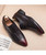 Men's black red croco skin pattern leather derby dress shoe 11