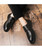 Men's black retro brogue leather derby dress shoe 08