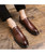 Men's brown retro brogue leather derby dress shoe 03