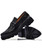 Men's black buckle croco skin pattern leather slip on dress shoe 12