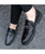 Men's black buckle croco skin pattern leather slip on dress shoe 07