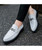 Men's white buckle croco skin pattern leather slip on dress shoe 04