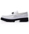 Men's white buckle croco skin pattern leather slip on dress shoe 16