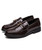 Men's brown croco pattern leather slip on dress shoe with buckle 10