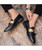 Men's black tassel buckle hollow leather slip on dress shoe 11