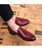 Men's red tassel croco skin pattern leather slip on dress shoe 04