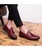 Men's red tassel croco skin pattern leather slip on dress shoe 05