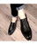 Men's black brogue zip on top leather slip on dress shoe 06