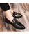 Men's black brogue croco tassel leather slip on dress shoe 03