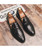 Men's black brogue croco tassel leather slip on dress shoe 11