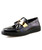 Men's blue golden panel tassel leather slip on dress shoe 01