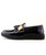 Men's blue golden panel tassel leather slip on dress shoe 20