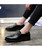 Men's black brogue patent leather slip on dress shoe 06