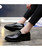 Men's black brogue patent leather slip on dress shoe 07