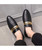 Men's black golden panel hollow leather slip on dress shoe 09