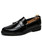 Men's black tassel on top leather slip on dress shoe 01