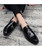 Men's black tassel on top leather slip on dress shoe 06