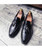 Men's black tassel on top leather slip on dress shoe 12