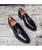 Men's black tassel on top leather slip on dress shoe 13