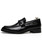 Men's black retro leather slip on dress shoe buckle on top 16