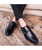 Men's black retro monk strap leather slip on dress shoe 04