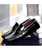 Men's black penny detail leather slip on shoe loafer 06