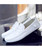 Men's white penny detail leather slip on shoe loafer 06