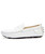 Men's white penny detail leather slip on shoe loafer 12