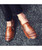 Men's brown retro leather slip on shoe loafer zip on side 08