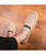Men's khaki color stripe leather slip on penny loafer 08