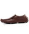 Men's brown leather slip on shoe loafer lace on side 11