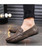 Men's khaki retro leather slip on penny loafer 03