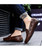 Men's brown metal buckle crocodile pattern leather slip on loafer 04