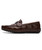 Men's brown metal buckle crocodile pattern leather slip on loafer 14