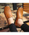 Men's brown retro sewed leather slip on shoe loafer 10