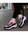 Women's grey multi color double rocker bottom shoe sneaker 10