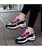 Women's grey multi color double rocker bottom shoe sneaker 11