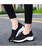 Women's black hollow slip on double rocker bottom shoe sneaker 03