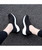 Women's black hollow slip on double rocker bottom shoe sneaker 10